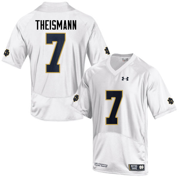 Men's NCAA Notre Dame Fighting Irish #7 Joe Theismann Stitched College Under Armour Authentic White Football Jersey ZK10M42TN